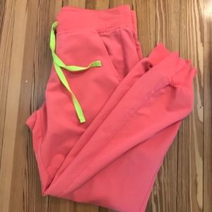 Hot coral Figs Zamora pants